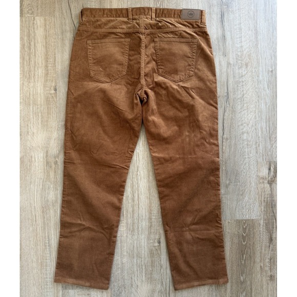 Peter Millar Superior Soft Corduroy Pants Straight Crown Brown MF24B29 Sz 35 - Picture 4 of 6